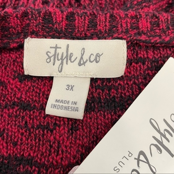 Style & Co black and red ruffle sweater, NWT 3X - Picture 7 of 8